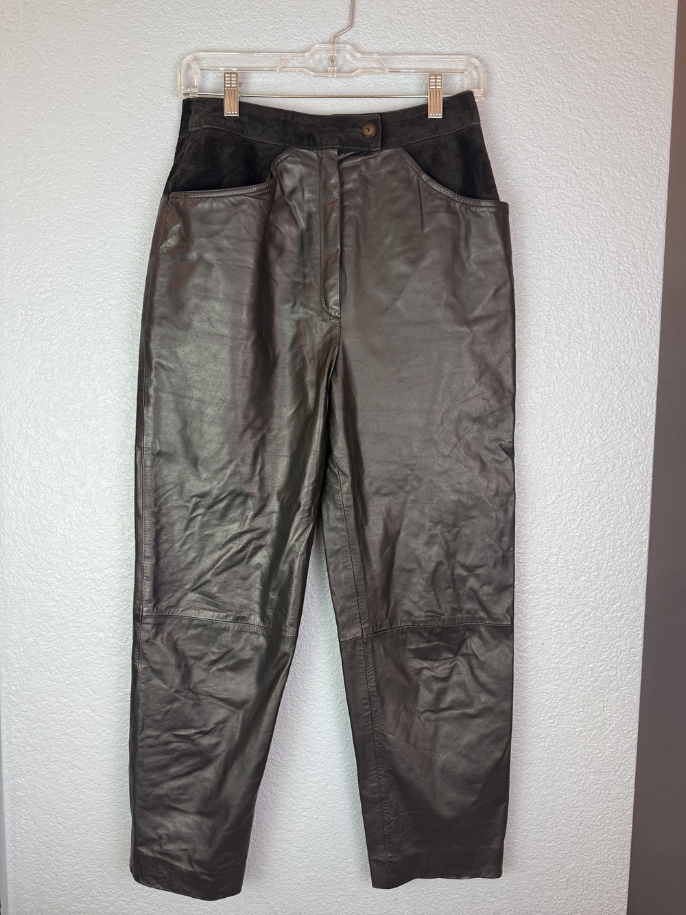 West Bay Leather Pants Womens 26 Suede Contrast Pockets Saks Fifth Avenue